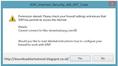 Permission denied. Please check your firewall settings and ensure that IDM has permits to access the internet