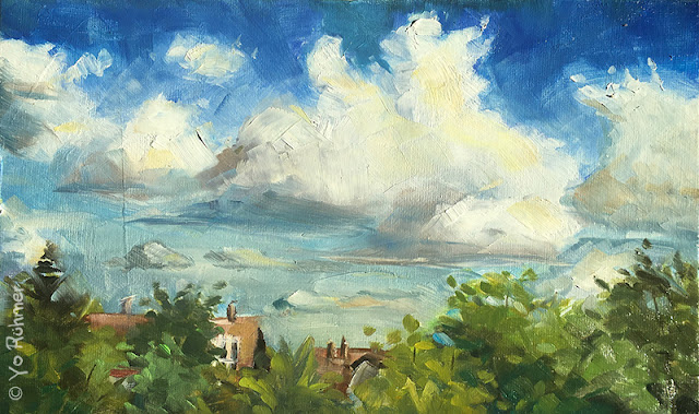 oilpainting, Wolken, Ölbild