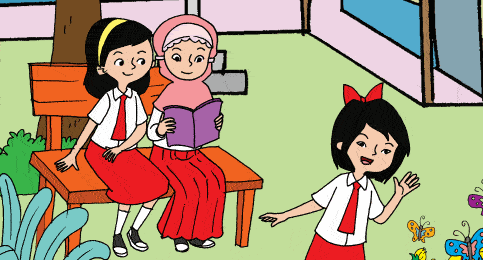 Bermain di kebun sekolah