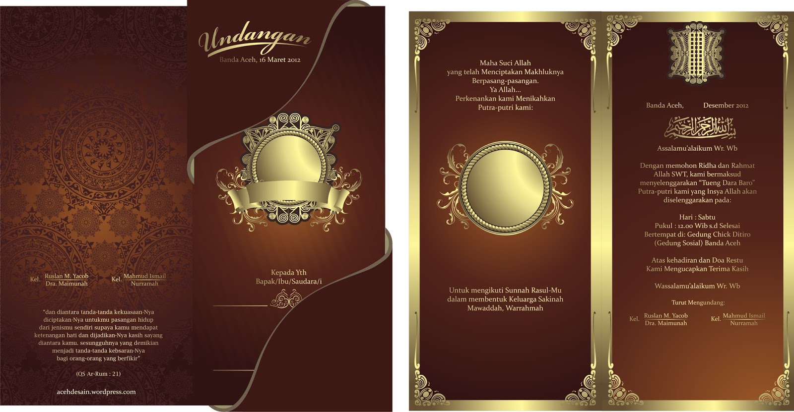 7 Template Undangan  Pernikahan Keren format cdr  Gratis  