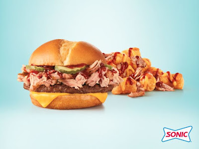 Sonic Pulled Pork BBQ Sandwich and Pulled Pork BBQ Totchos.
