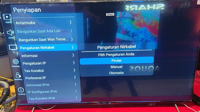 Cara Setting Jaringan atau Koneksi di Smart TV Sharp 55 inch 4T-C55EJ2X