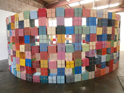 Round Cube Wall, Kate Mackay, Factory 49, art, sculpture, painting, geometric abstraction, non objective