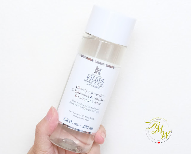 a photo of Kiehl's Clearly Corrective Brightening and Exfoliating Daily Cleanser, Clearly Corrective Brightening and Soothing Treatment Water and Clearly Corrective Dark Spot Solution review.