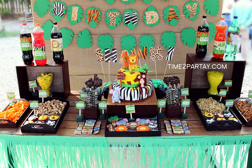  Jungle  Themed  First Birthday  Party  Time2Partay com