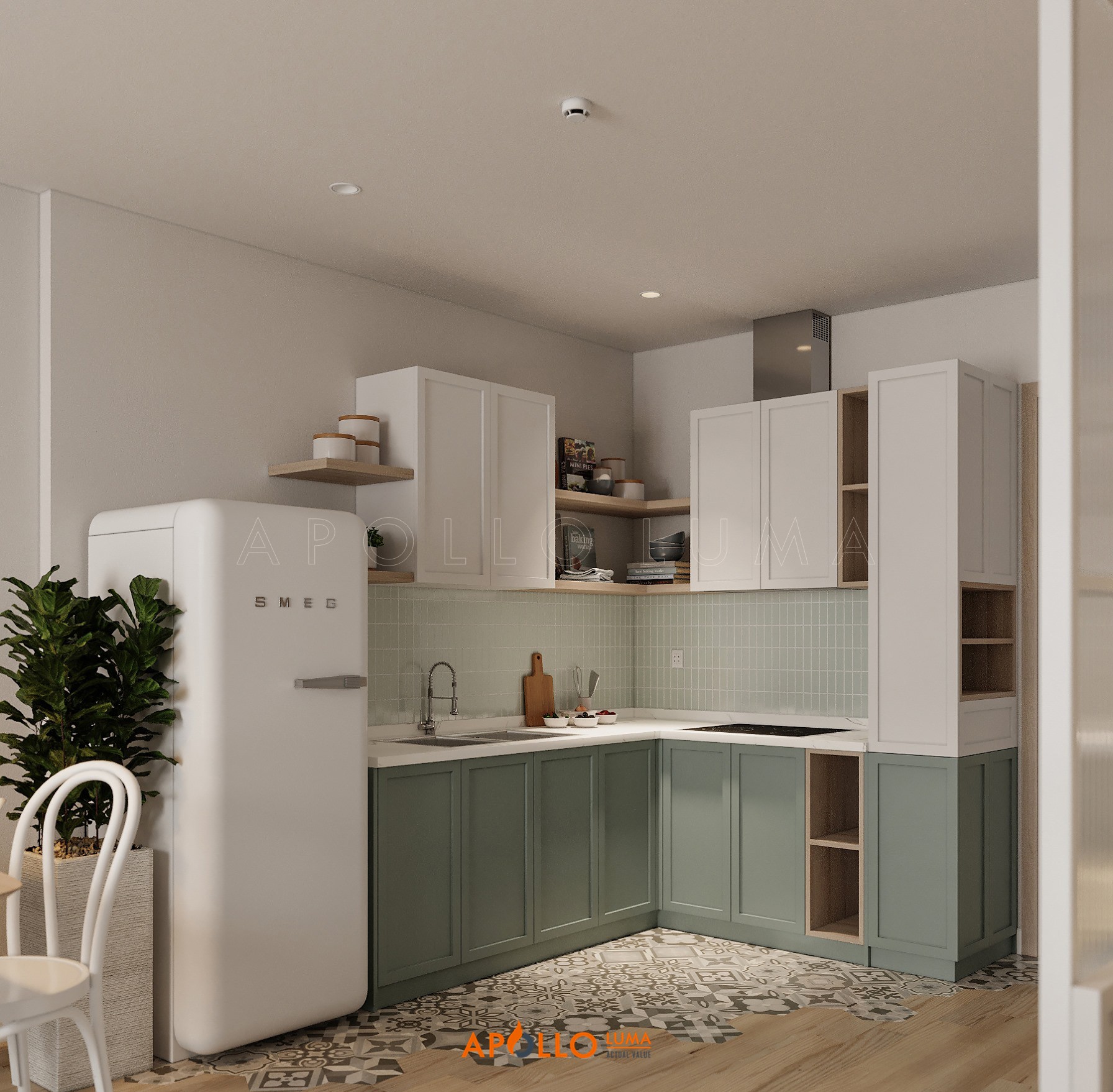 Thiết kế phòng bếp căn hộ 1PN+1 Vinhomes Smart City theo nhiều phong cách