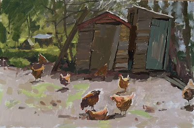  Leaning sheds and allotment hens