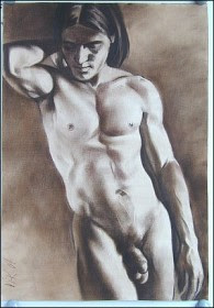 hand drawn picture of a man nude