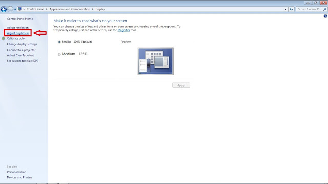 tutorial cara mencerahkan menerangkan layar monitor laptop PC windows 7