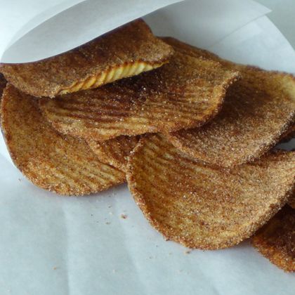 Cinnamon-Sugar Oven Fried Potato Chips