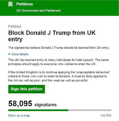 Petition to ban Donald Trump from UK 