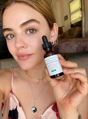 Actress Lucy Hale Skinceuticals Vitamin C Serum Silymarin CF