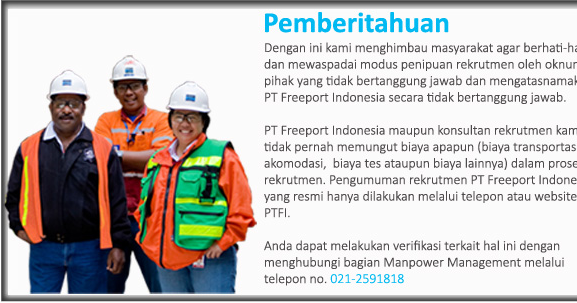 Lowongan Kerja Jakarta PT Freeport Indonesia Terbaru 2013 