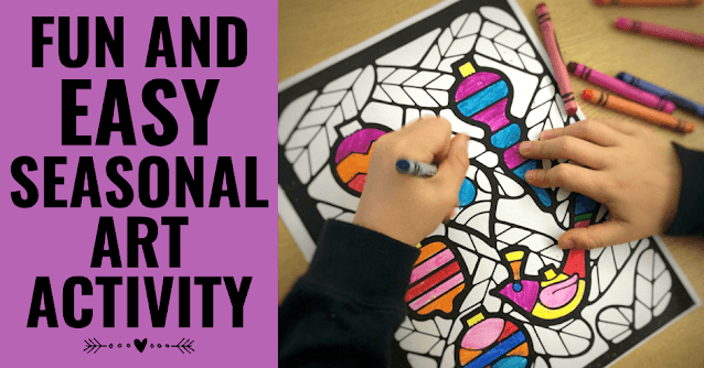 Photo of stained glass coloring activity