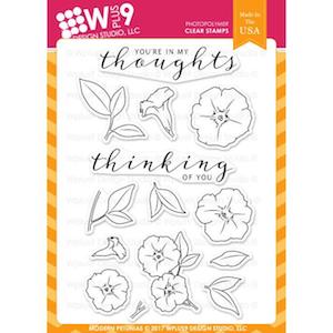 Wplus9 Design Studio Clear Stamps, Modern Petunias