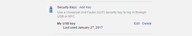 Thêm tính năng bảo mật tài khoản Facebook thông qua USB Key