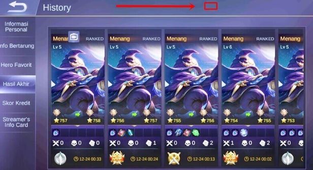 Cara Menyembunyikan History di Mobile Legends