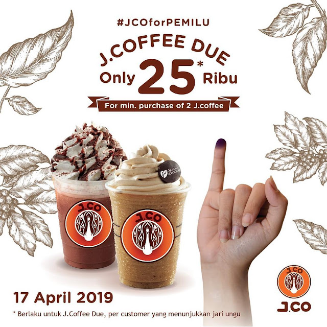 #JCO - #Promo #JCOforPEMILU J.COFFE DUE Hanya 25K (17 April 2019)