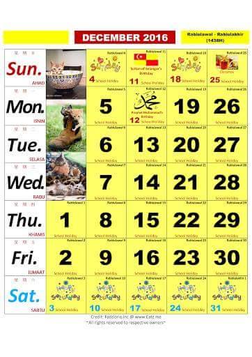 Kalendar Umum 2016