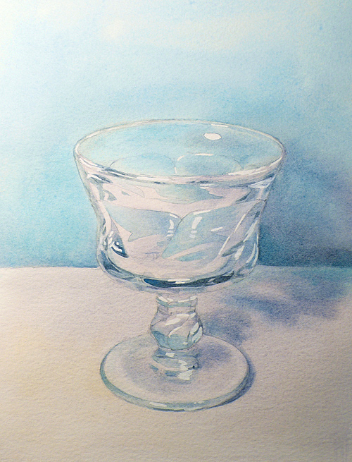 painting glass Watercolor watercolor with objects Draw: How glass, transparent paint to Basics:  a to