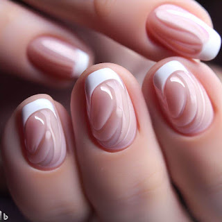 French twist manicure nail art design