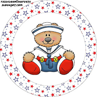 Sailor Bear Party: Free Download Cupcake Wrappers and Toppers.