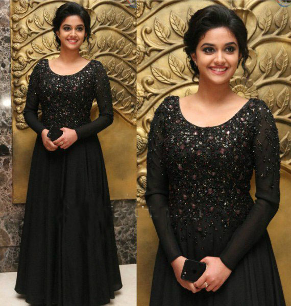 Keerthy Suresh in Black Gown at Remo Thanks Meet