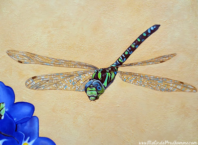 connection, dragonflies, forget me knots, blue flowers, flowers, acrylic paint, oil paint, mixed media art, mixed media painting, original painting, couple dragonflies, dragonfly art, christmas gift art