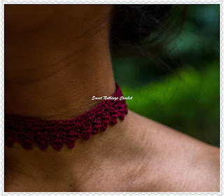 free crochet choker necklace pattern