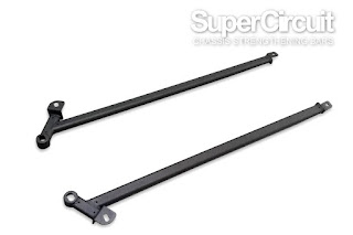 The SUPERCIRCUIT Side Chassis Bars made for the Ford Mustang 2.3 EcoBoost in MATTE BLACK heavy duty finishing.