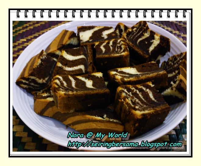 Nora @ My World: KEK ZEBRA @ MARBLE KEK COKLAT YANG MUDAH 