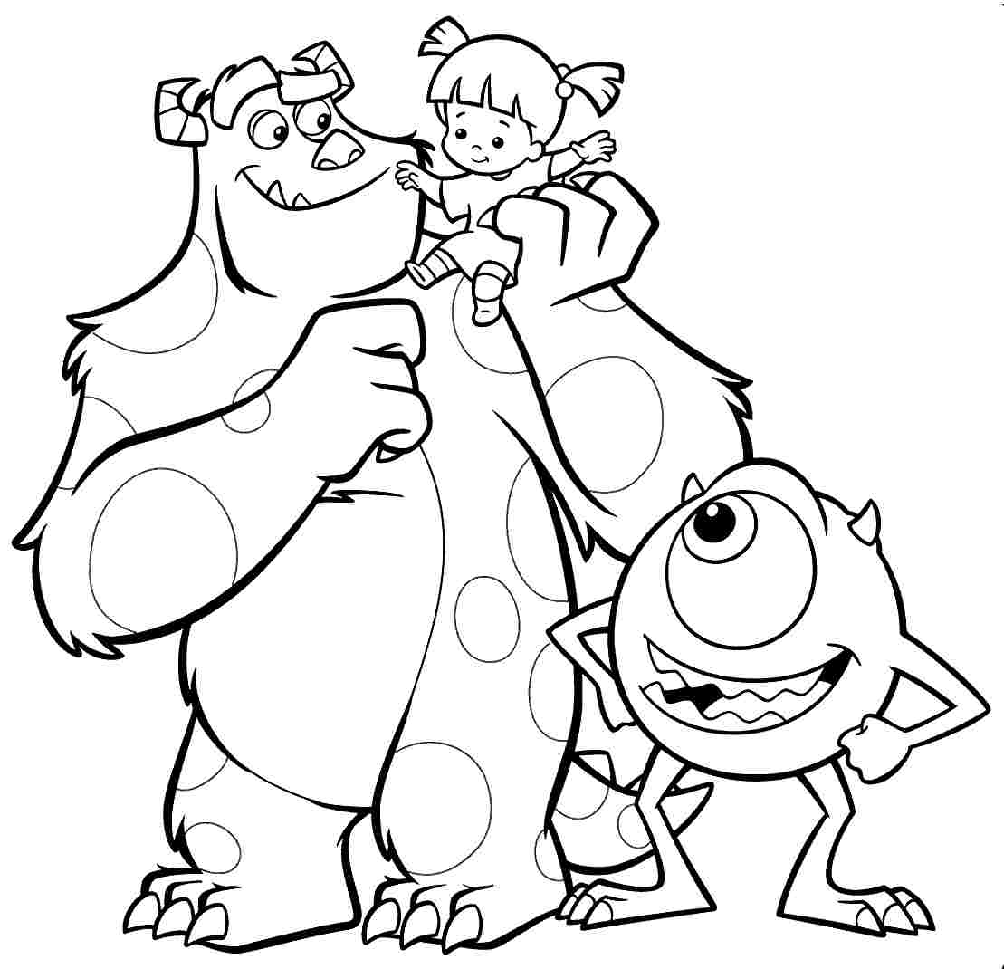 Monster Inc Coloring Pages Printable Monsters Free Image Coloring Page Full Version