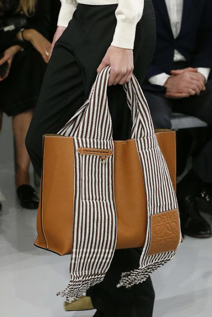 Loewe Handbag in Brown and Stripe Color
