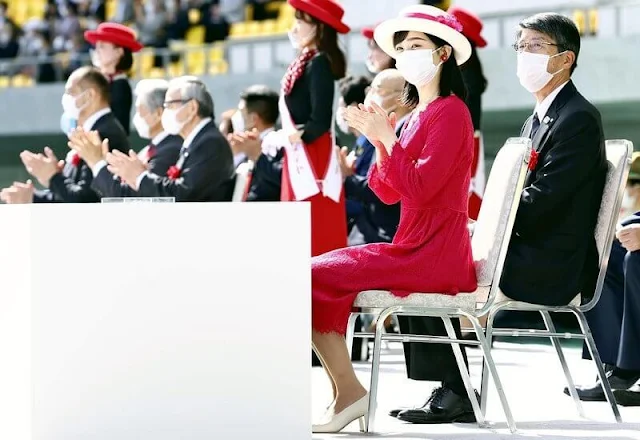 Princess Kako wore a fuchsia red lace dress. The festival's nickname Strawberry