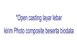 *OPEN CASTING LAYAR LEBAR KIRIM FHOTO COMPOSITE BESERTA BIODATA* KE WA  Fajrin FCM agency :  - Pria - umur 30-40 - look pintar dan ramah - look alim agamis - kulit tidak terlalu hitam - look indonesia - postur sedang casting untuk peran teroris project pembomam jw marriott *Untuk yang masuk harus bisa recast hari ini di ......  *Makasih dari FCM agency*