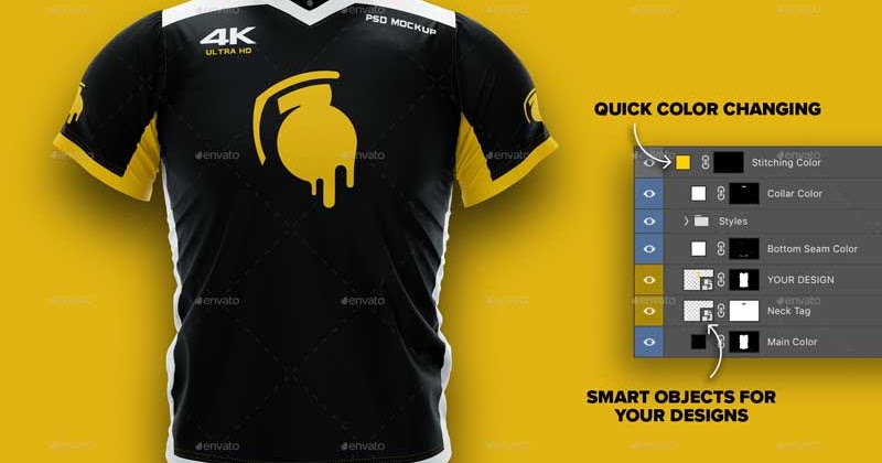Download 4K Esports Jersey Design Mockup - PSDLY