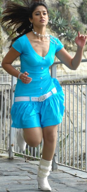 Ileana Hot Stills in Blue Dress - Running Beauty 