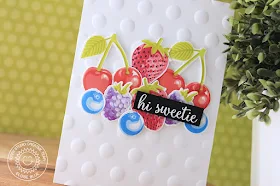 Sunny Studio Stamps: Berry Bliss Dotted Embossed Background Card by Eloise Blue