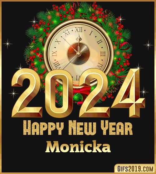 Gif wishes Happy New Year 2024 Monicka