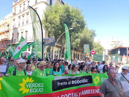 Manifestación por Doñana. Pancarta de Verdes EQUO Andalucía