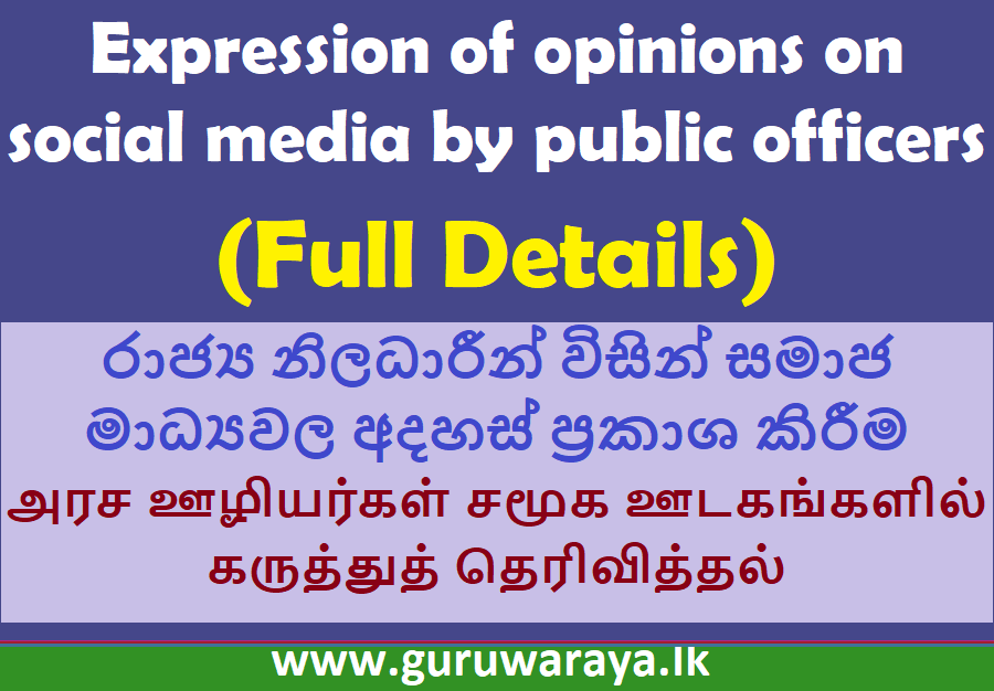 Expression of opinions on social media by public officers (Full Details)