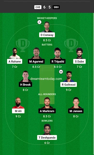 CSK vs SRH today Match dream11 Prediction 18