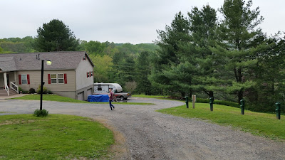 Liam walking to KOA office