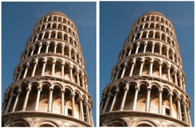 leaning tower ilusion image