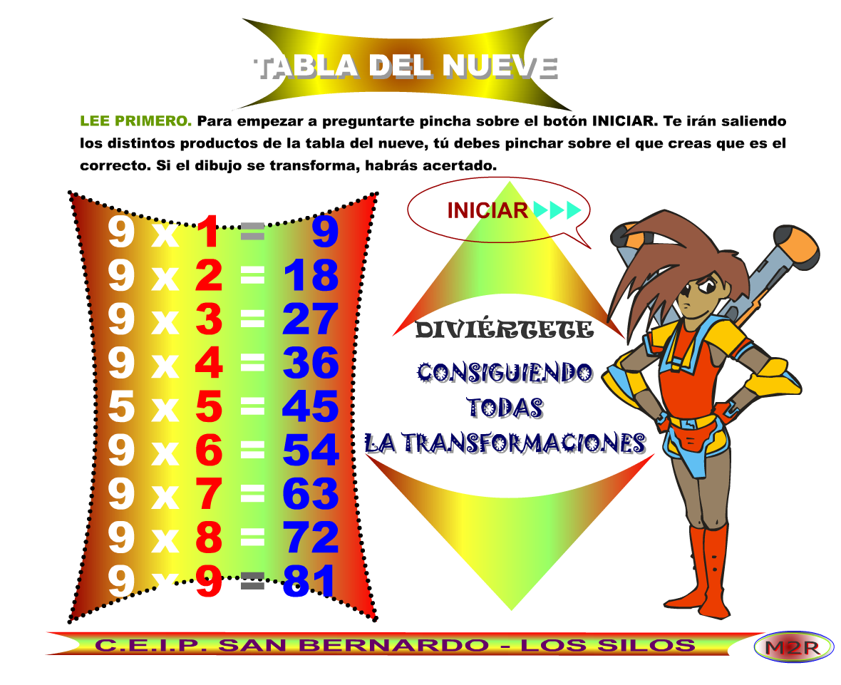 http://www3.gobiernodecanarias.org/medusa/eltanquematematico/preguntatablas/nueve/nueve_p.html