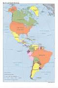 Se divide en tres grandes sectores: Norte,Centro y Sur,respectivamente,cada . (mapa politico america)