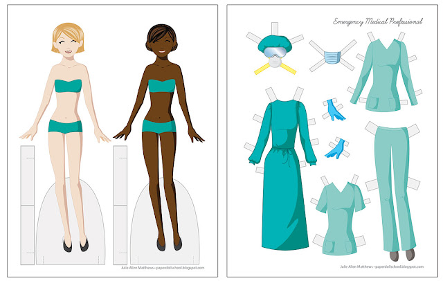 Emergency Medical Professional Paper Doll