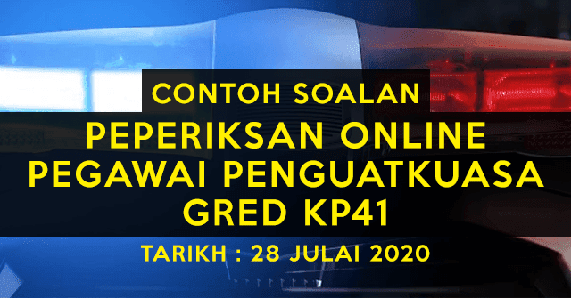 Contoh Soalan Peperiksaan Spa Pegawai Penguatkuasa Kdn Kp41