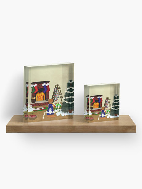 Oliver Decorates for Christmas Acrylic Block