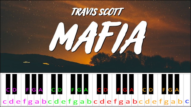 MAFIA by Travis Scott Piano / Keyboard Easy Letter Notes for Beginners